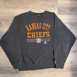 Vintage Kansas City Chiefs Logo Athletic NFL Pro Line Sweatshirt Faded Black XL